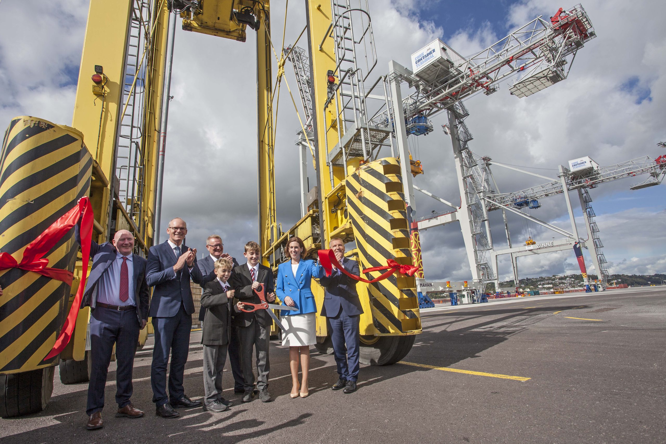 Individuals stand at the Port of Cork