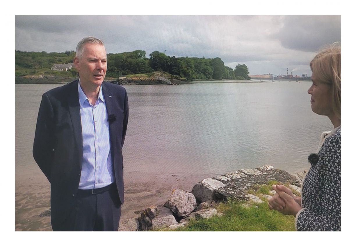 Pat Keating speaks to presenter Anne Cassin for RTÉ Nationwide on 11 Sept 2023 Shannon Foynes Port Company keyframe