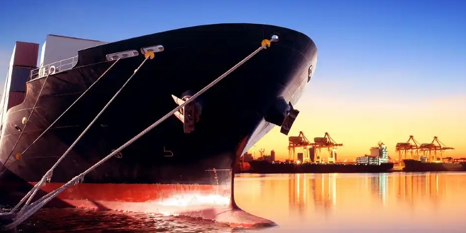 A view of a ship on the water