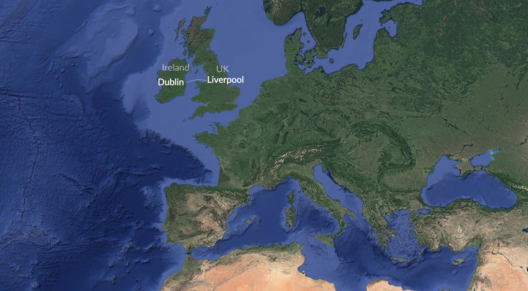 Dublin Liverpool Route Map