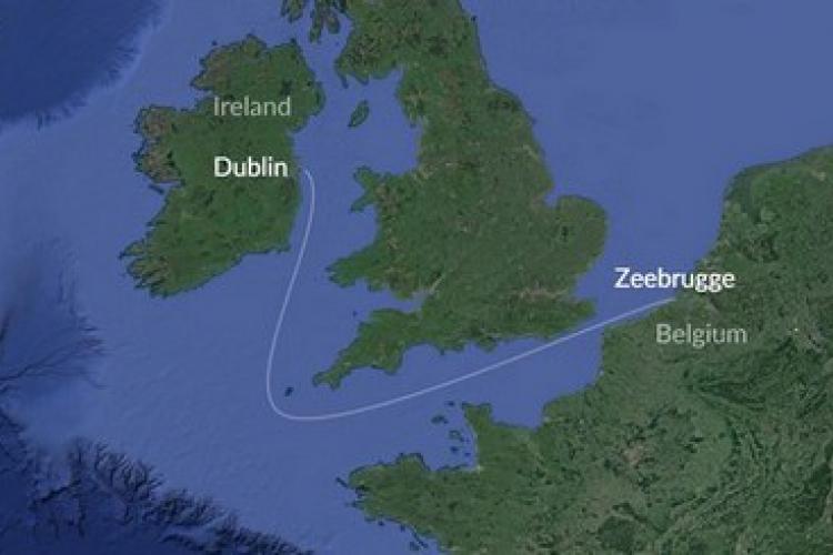Dublin Zeebrugge Route Map