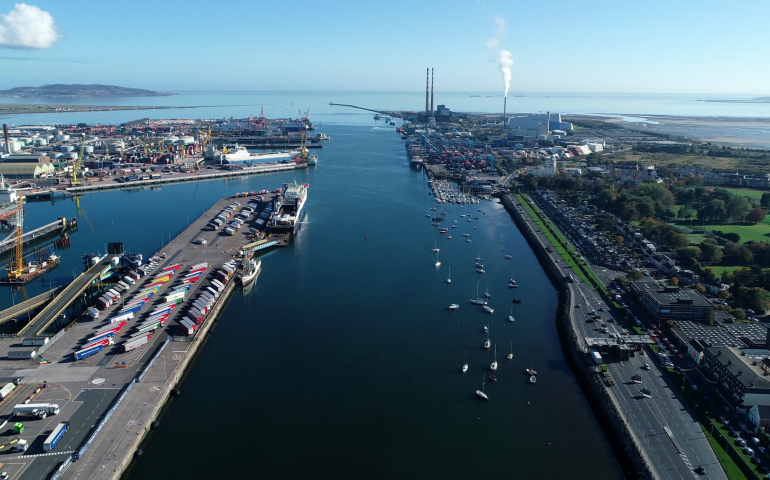 Dublin Port aerial view