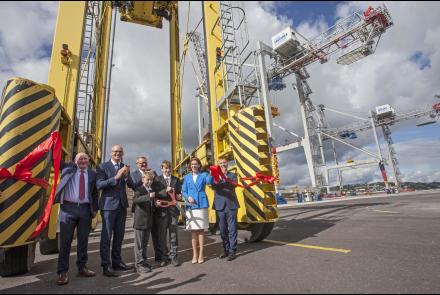 Individuals stand at the Port of Cork