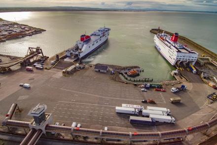 A view of Rosslare Europort from above