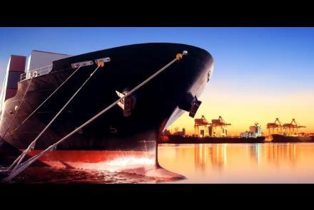 A view of a ship on the water