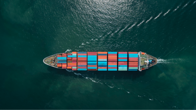Boat loaded with containers
