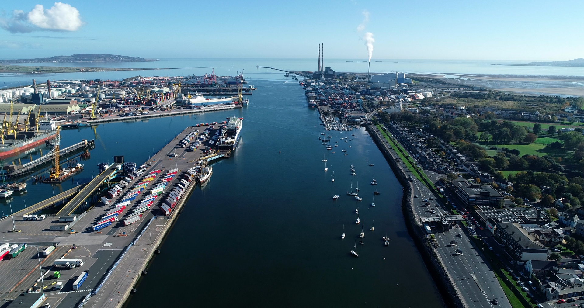Dublin Port aerial view