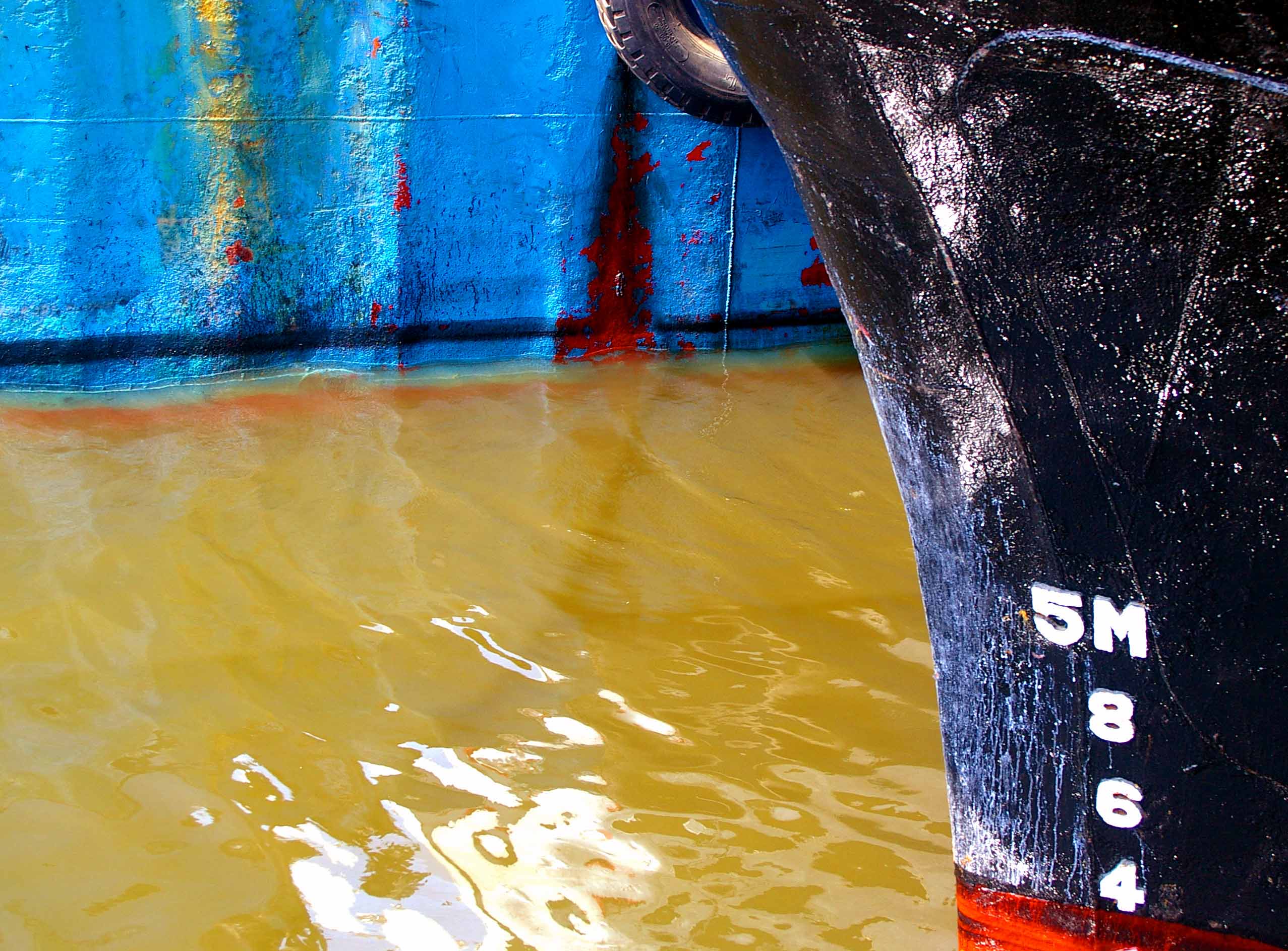 Ship on water.